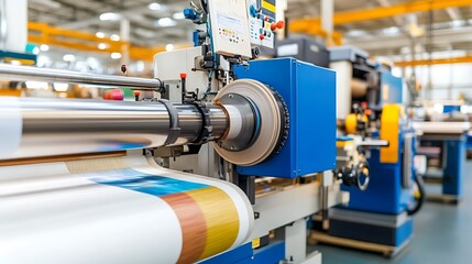 Fototapeta premium High Quality Printing Machine in a Modern Factory Setting