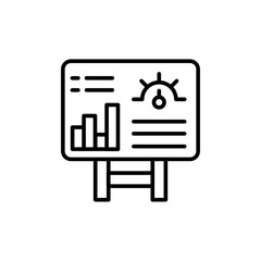 Key performance indicator outline icons, minimalist vector illustration ,simple transparent graphic element .Isolated on white background