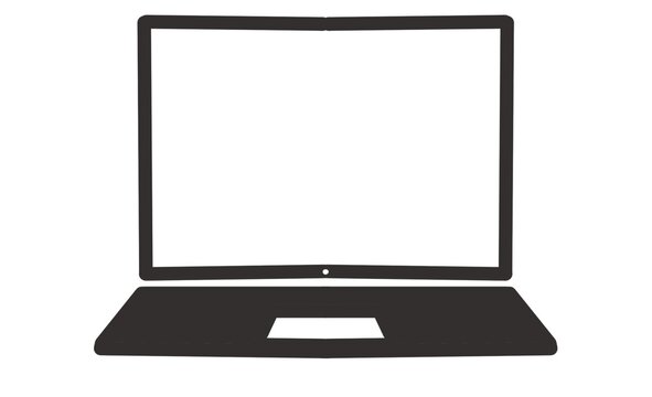 recommend clip art: ノートパソコンアイコン - シンプルなノートPCの線画イラスト
                    