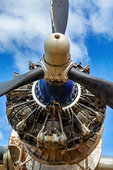 An old propeller plane in Ushuaia Argentina