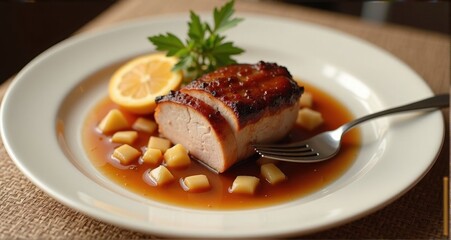 Delicious grilled chicken on a plate