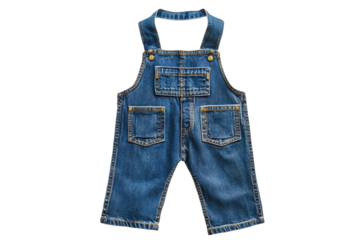Stylish denim overalls for children displayed on a white background, perfect for casual wear