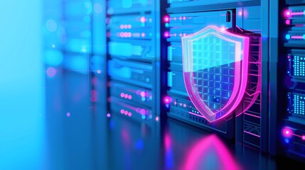 Fototapeta premium Cyber Security Server Protection Concept