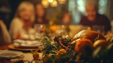 Thanksgiving tablescape with family and festive decorations ar 169