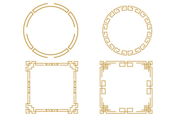 Chinese Oriental Border Frame Ornament  For Lunar Festival Decoration