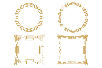 Chinese Oriental Border Frame Ornament  For Lunar Festival Decoration