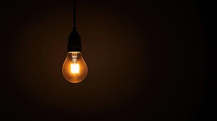 A dark, empty room with a single flickering light bulb hanging from the ceiling