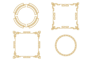 Chinese Oriental Border Frame Ornament  For Lunar Festival Decoration