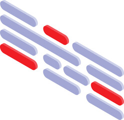 Intertwined red and purple oblong shapes form a dynamic, abstract design with a sense of movement and rhythm