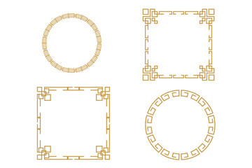 Chinese Oriental Border Frame Ornament  For Lunar Festival Decoration