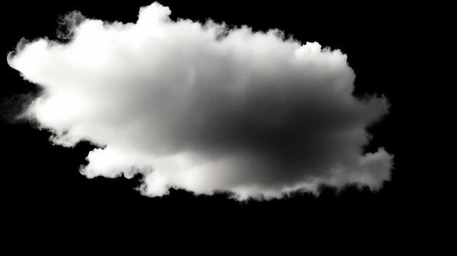 A single, white cloud floats across a dark sky