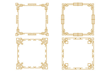 Chinese Oriental Border Frame Ornament  For Lunar Festival Decoration