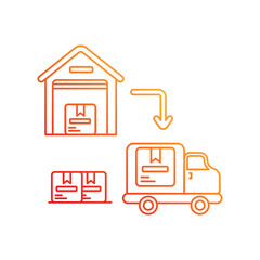 order fulfillment gradient icon with white background vector stock illustration