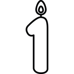 a vector of the number one with a candle on top