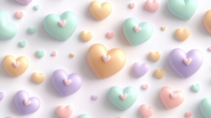 A colorful cute heart background featuring hearts arranged in a playful pattern, ideal for adding a touch of love and fun to any design project.