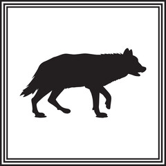Coyote vector black silhouette. wildlife animal illustration