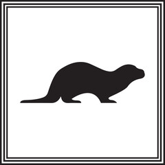 Ferret silhouette logo isolated on white background.