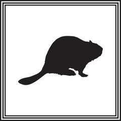 Beaver vector illustration on white background.