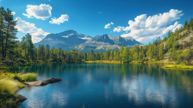 Charming landscape of Haviland Lake in Durango Colorado under bright sunny skies and vibrant