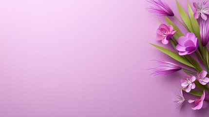 Fototapeta premium A pastel light purple background adorned with subtle textures, ideal for adding a soft and feminine touch to invitations or greeting cards.