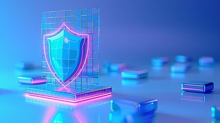 Virtual Shield Symbolizing Cyber Security Measures