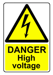Danger high voltage sign