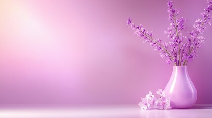 Obraz premium A light lavender background with a smooth finish, perfect for creating an elegant and fresh look in various design projects, particularly those related to spring.