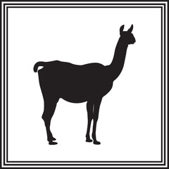 Stylish llama silhouette for animal and nature inspired design projects