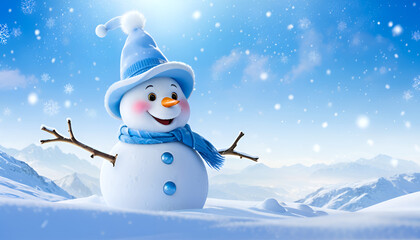 Obraz premium Ai generative Christmas concept wallpaper of snowman suitable for use in design work