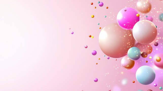 A cheerful pink background with colorful confetti-like dots, ideal for party invitations, event promotions, or festive marketing.