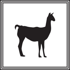Llama flat logo illustration on white background