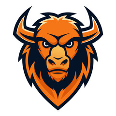 Bison Mascot Logo Vector.