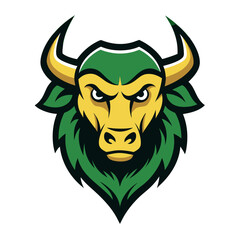 Bison Mascot Logo Vector.