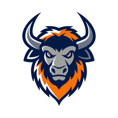 Bison Mascot Logo Vector.