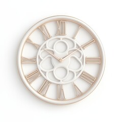 Obraz premium A gold and white clock with roman numerals on it