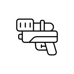 Water gun outline icons, minimalist vector illustration ,simple transparent graphic element .Isolated on white background