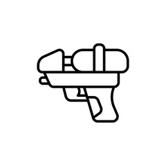 Water gun outline icons, minimalist vector illustration ,simple transparent graphic element .Isolated on white background