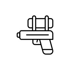 Water gun outline icons, minimalist vector illustration ,simple transparent graphic element .Isolated on white background
