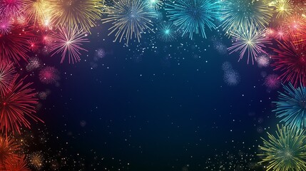 Sparkling with fireworks and light bokeh. background for the New Year celebration