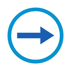 blue arrow in circle without background