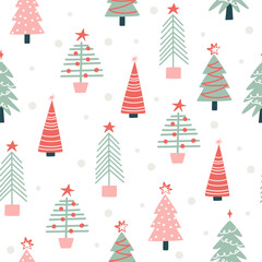 seamless pattern with christmas trees