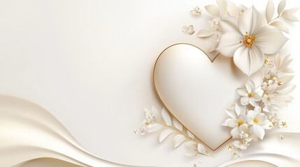 Obraz premium A delicate heart background featuring intricate floral designs and soft hues, ideal for conveying romance and elegance in wedding invitations or love notes.