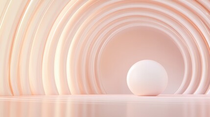 Obraz premium A white ball is placed in the center of a pink archway