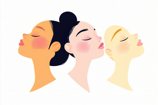 colorful flat vector illustration of snob women