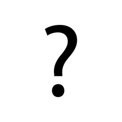 Question mark icon. Black query symbol. Simple graphic design. Vector element.