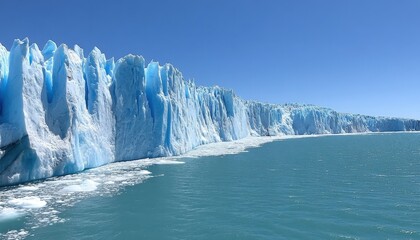 Glacier ice collapses into lake during summer, revealing climate crisis impact