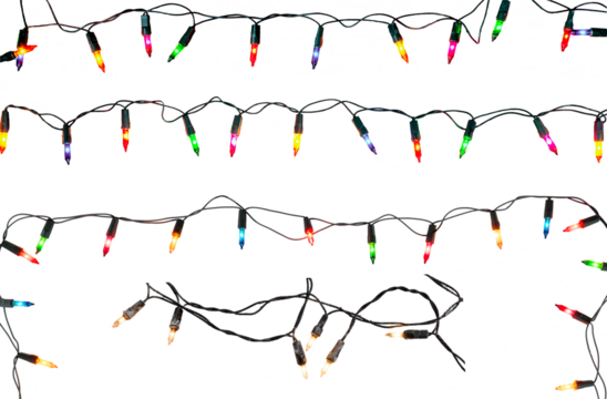 Christmas lights string. Border of festive colorful holiday light string use for design wallpaper of Merry Christmas,  new year and holiday.