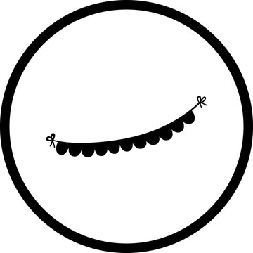 black garland in circle clip art preview