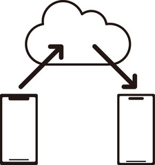スマホの機種変更時のデータ移行イメージ　クラウド経由