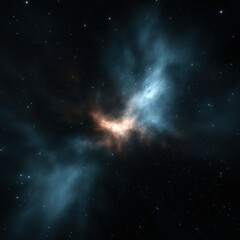 Naklejka premium A stunning cosmic scene featuring a vibrant nebula surrounded by countless stars, Ideal for uses in space-themed projects, science fiction artwork, or educational materials about astronomy,